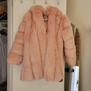 Pink Girls Faux Fur Coat - Super Cute 🌸